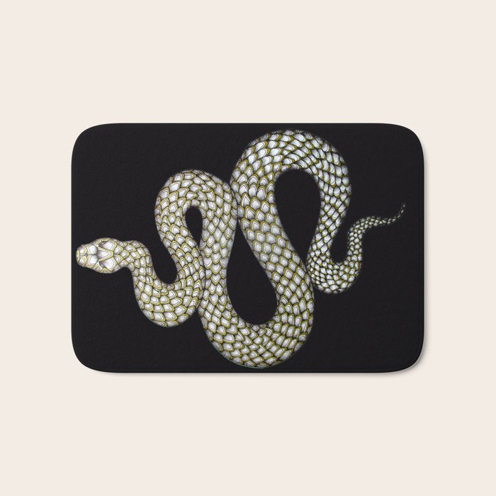 Snake's Charm in Black Bath Mat