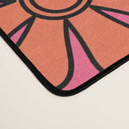 Groovy Retro Floral Garden Pretty Pink 60s 70s Flower Pattern with Yellow and Orange Desk Mat Gallery Image 4