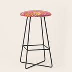 Groovy Retro Floral Garden Pretty Pink 60s 70s Flower Pattern with Yellow and Orange Stool Gallery Image 1