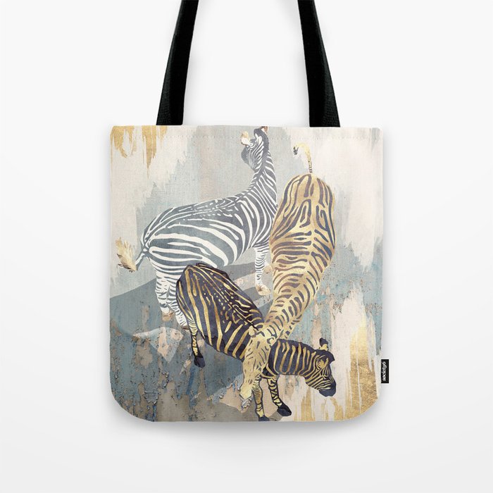 Metallic Zebras Tote Bag Gallery Image 1