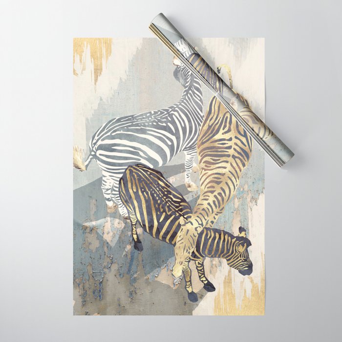 Metallic Zebras Wrapping Paper Gallery Image 1