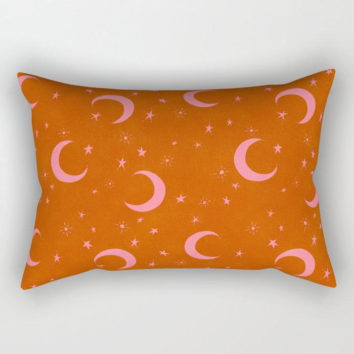 Goodnight Sky - pink and rust Rectangular Pillow Gallery Image 2