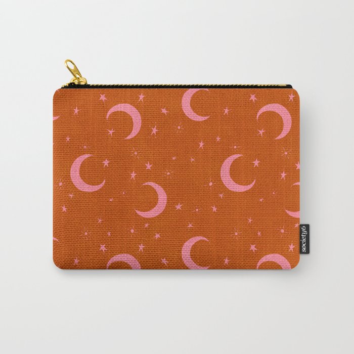 Goodnight Sky - pink and rust Carry All Pouch Gallery Image 1