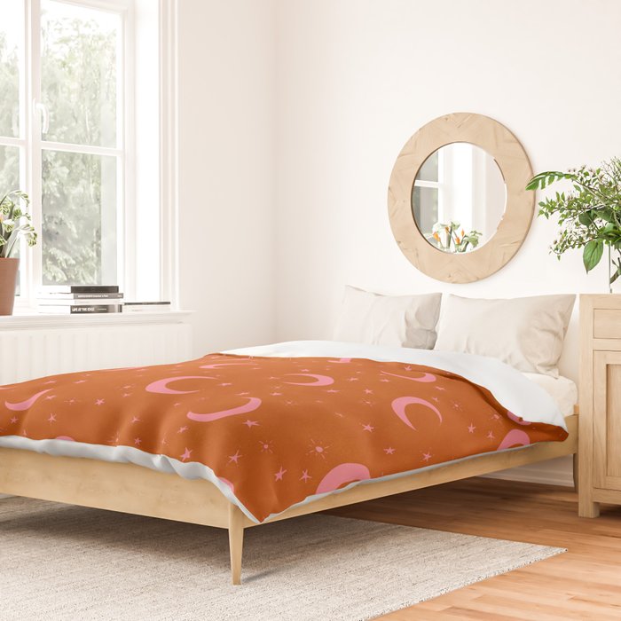 Goodnight Sky - pink and rust Duvet Cover Gallery Image 2