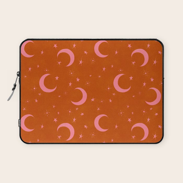 Goodnight Sky - pink and rust Laptop Sleeve Gallery Image 1