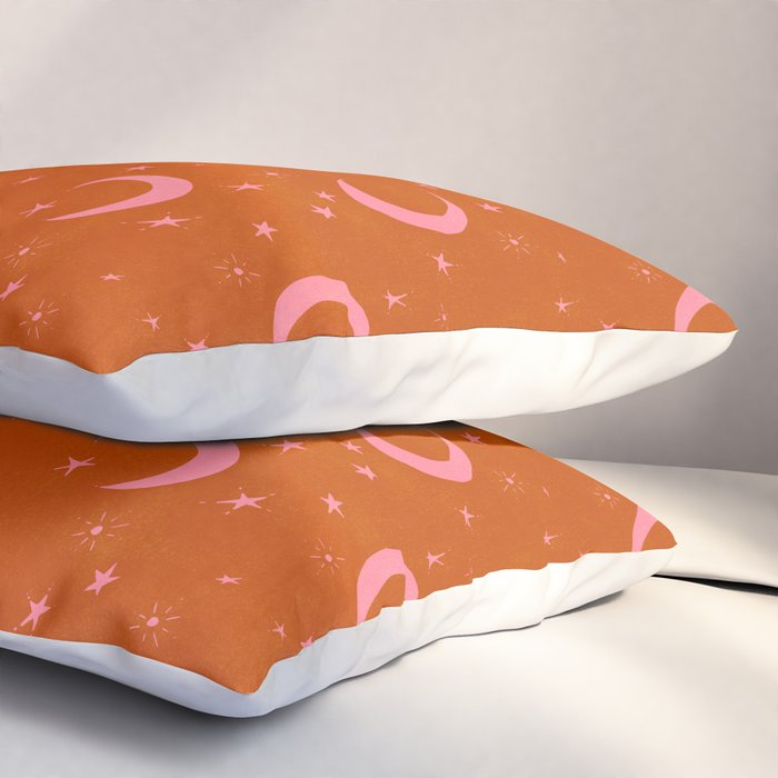 Goodnight Sky - pink and rust Pillow Sham Gallery Image 3