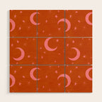 Goodnight Sky - pink and rust Wood Wall Art Gallery Image 1
