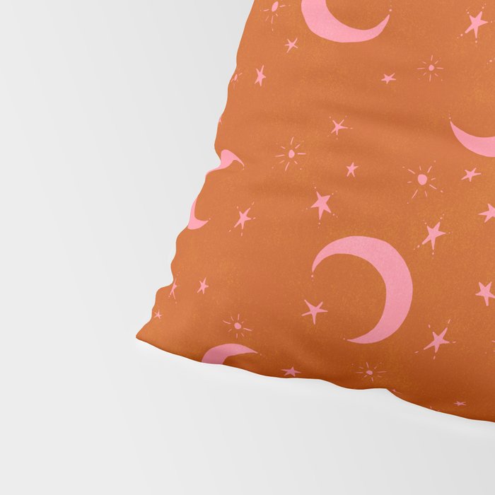 Goodnight Sky - pink and rust Pillow Sham Gallery Image 4