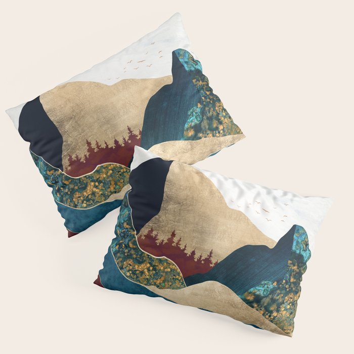 Malachite Mountains Pillow Sham Gallery Image 3