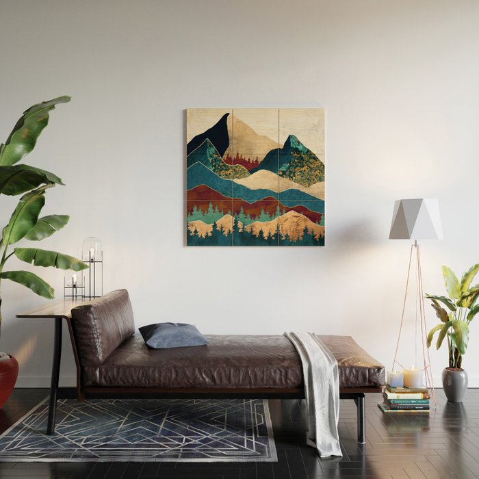 Malachite Mountains Wood Wall Art Gallery Image 2