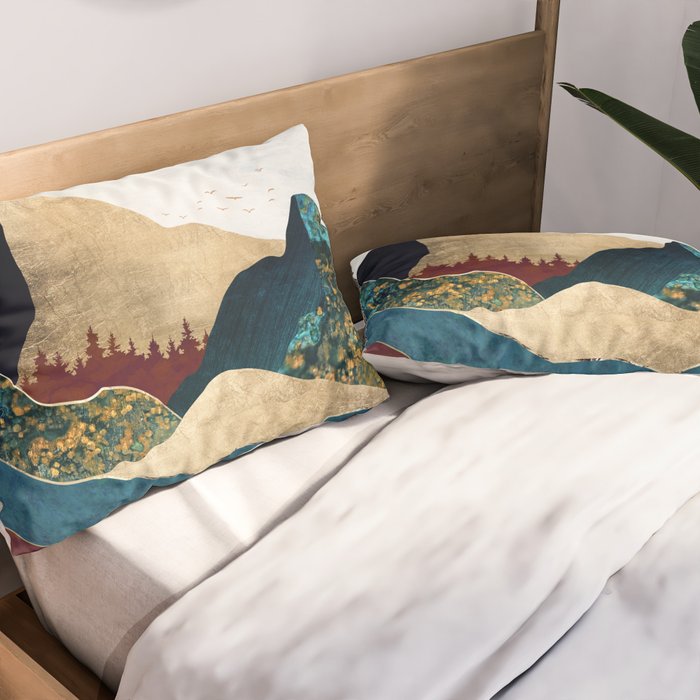 Malachite Mountains Pillow Sham Gallery Image 2