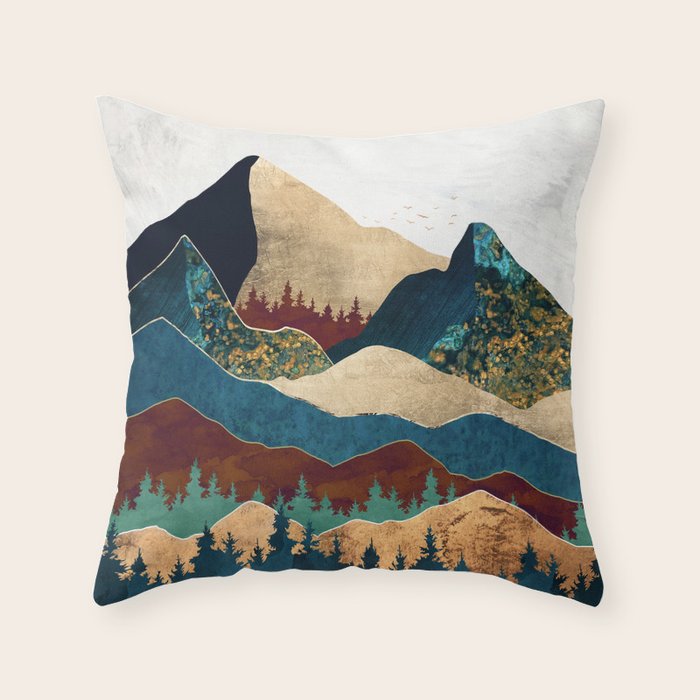 Malachite Mountains Throw Pillow Gallery Image 6