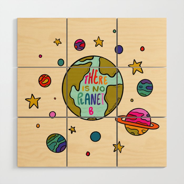 Planet B Wood Wall Art Gallery Image 1