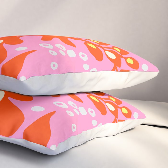 Pink home jungle: Organic shapes and flowers Pillow Sham Gallery Image 3