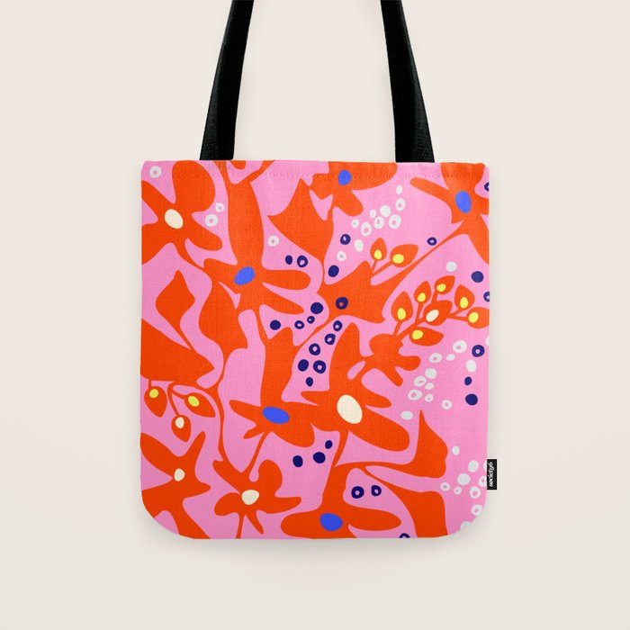 Pink home jungle: Organic shapes and flowers Tote Bag Gallery Image 1