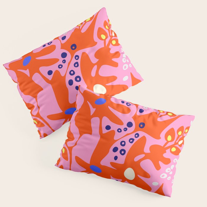 Pink home jungle: Organic shapes and flowers Pillow Sham Gallery Image 1