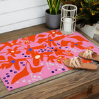 Pink home jungle: Organic shapes and flowers Outdoor Rug Gallery Image 2