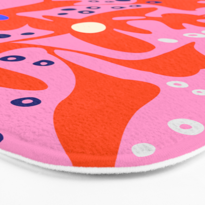 Pink home jungle: Organic shapes and flowers Bath Mat Gallery Image 3