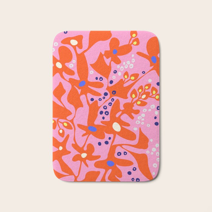 Pink home jungle: Organic shapes and flowers Bath Mat Gallery Image 1