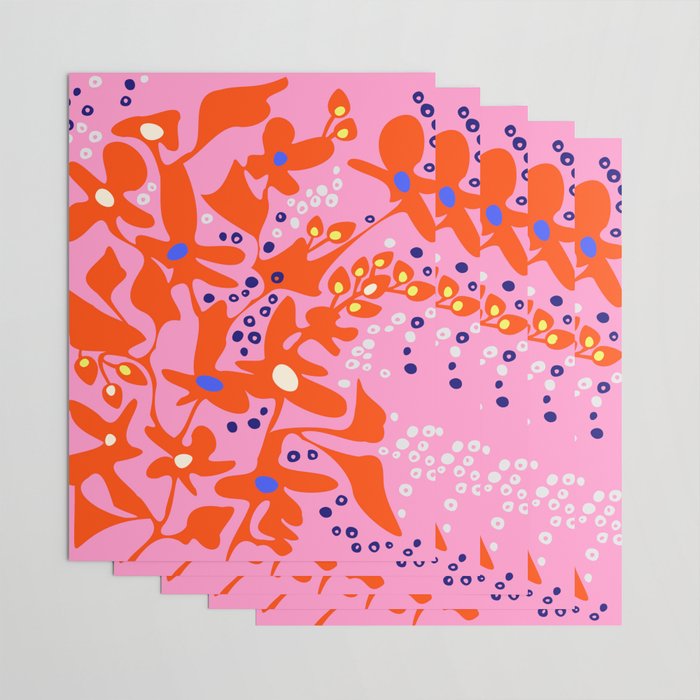 Pink home jungle: Organic shapes and flowers Wrapping Paper Gallery Image 3