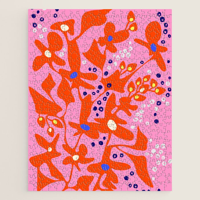 Pink home jungle: Organic shapes and flowers Jigsaw Puzzle Gallery Image 1