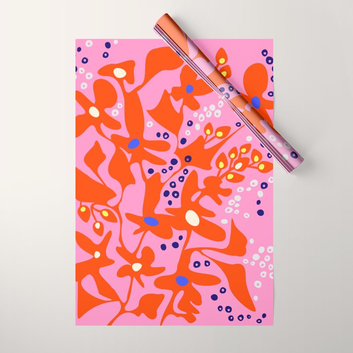 Pink home jungle: Organic shapes and flowers Wrapping Paper Gallery Image 1