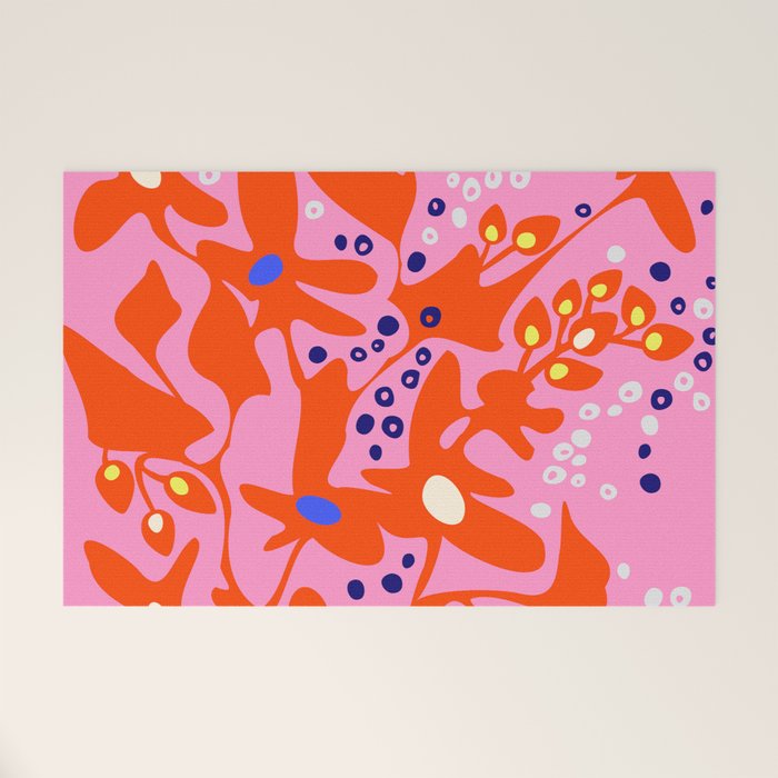 Pink home jungle: Organic shapes and flowers Welcome Mat Gallery Image 1