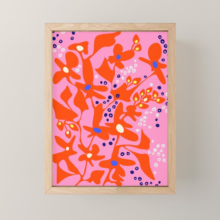 Pink home jungle: Organic shapes and flowers Mini Art Print Gallery Image 1