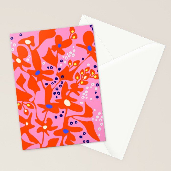 Pink home jungle: Organic shapes and flowers Stationery Card Gallery Image 2