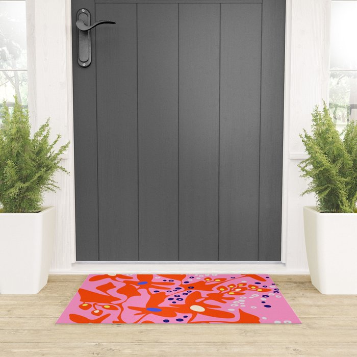 Pink home jungle: Organic shapes and flowers Welcome Mat Gallery Image 3