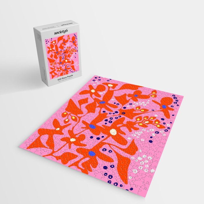 Pink home jungle: Organic shapes and flowers Jigsaw Puzzle Gallery Image 2