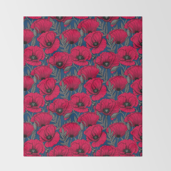 Night poppy garden  Throw Blanket Gallery Image 2