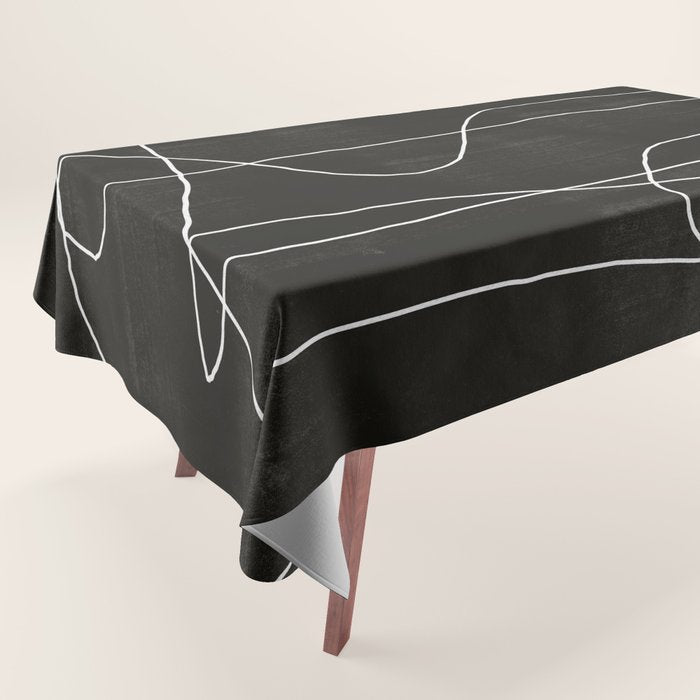 White Line Flow Tablecloth Gallery Image 1