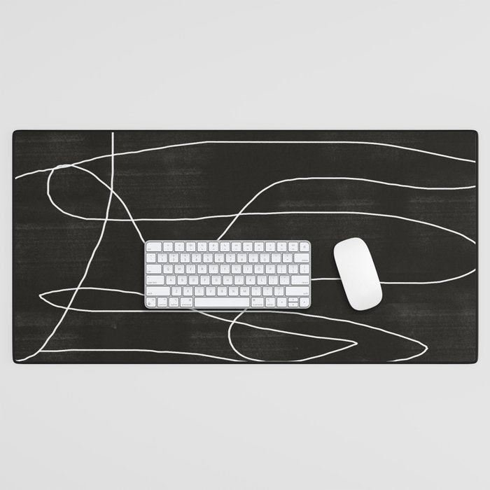 White Line Flow Desk Mat Gallery Image 1