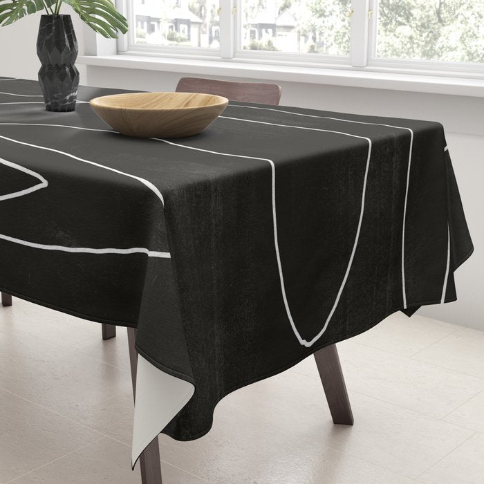 White Line Flow Tablecloth Gallery Image 3