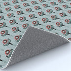 Blockprint Blooms on light blue Rug Gallery Image 4