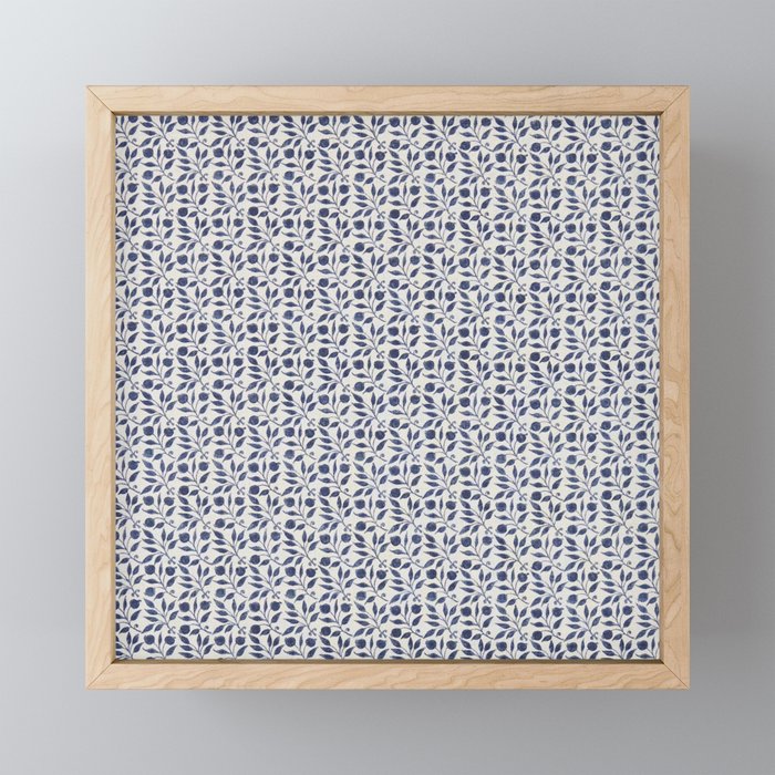 William Morris Vintage Rosehip Indigo Blue Mini Art Print Gallery Image 1