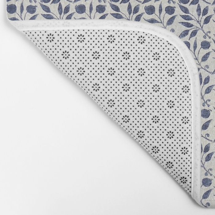 William Morris Vintage Rosehip Indigo Blue Bath Mat Gallery Image 2