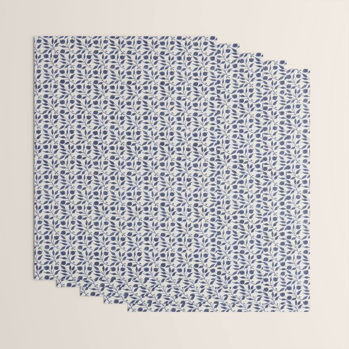 William Morris Vintage Rosehip Indigo Blue Wrapping Paper Gallery Image 3