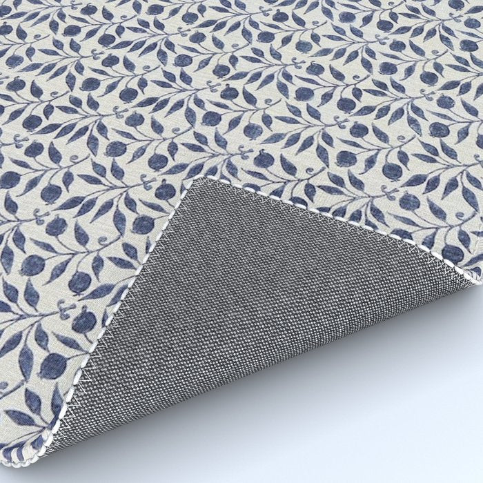 William Morris Vintage Rosehip Indigo Blue Rug Gallery Image 4
