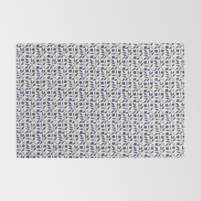 William Morris Vintage Rosehip Indigo Blue Rug Gallery Image 2