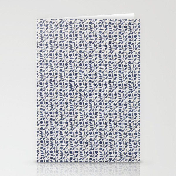 William Morris Vintage Rosehip Indigo Blue Stationery Card Gallery Image 1
