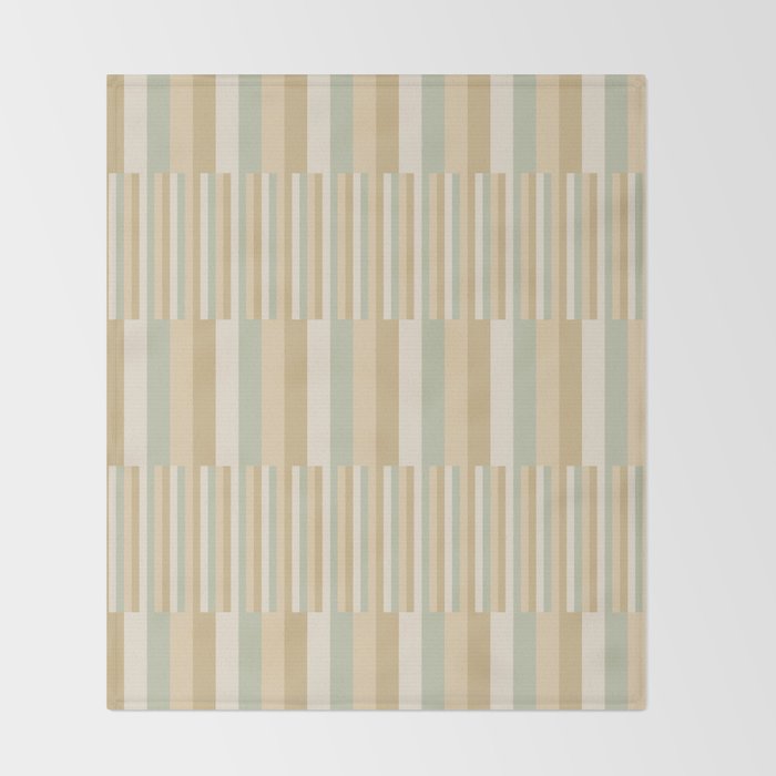 Mixed Stripes Pattern XXII Natural Boho Throw Blanket Gallery Image 2