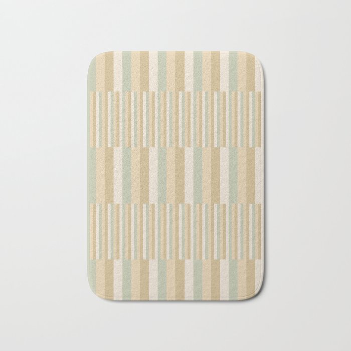 Mixed Stripes Pattern XXII Natural Boho Bath Mat Gallery Image 1