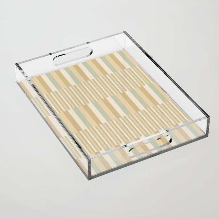 Mixed Stripes Pattern XXII Natural Boho Acrylic Tray Gallery Image 1
