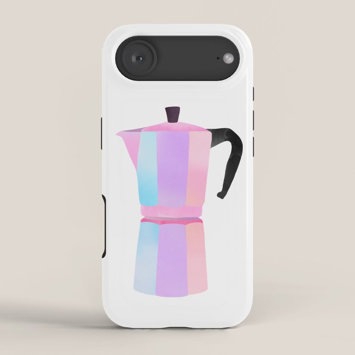Neon Coffee Moka Pot iPhone Case Gallery Image 2