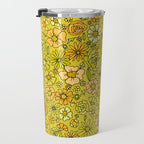 retro flower power wallpaper dreams // art by surfy birdy Travel Mug Gallery Image 3