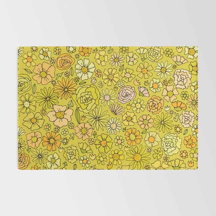retro flower power wallpaper dreams // art by surfy birdy Rug Gallery Image 2
