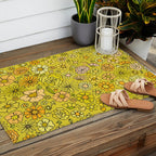 retro flower power wallpaper dreams // art by surfy birdy Outdoor Rug Gallery Image 2