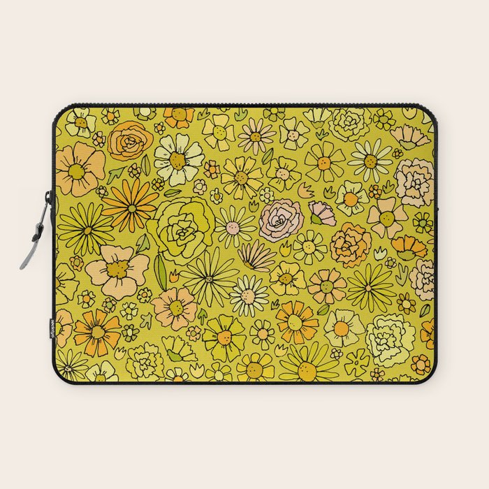 retro flower power wallpaper dreams // art by surfy birdy Laptop Sleeve Gallery Image 1
